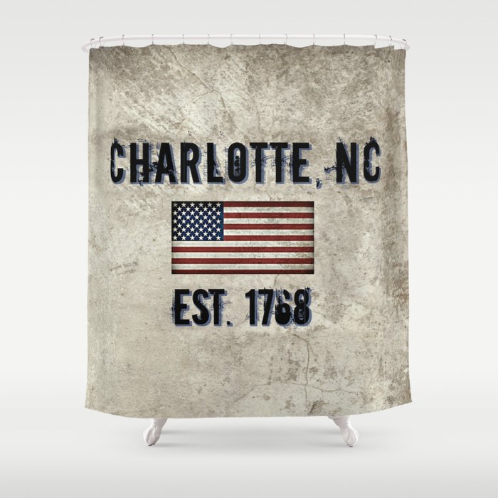 Tribute To Charlotte Nc Est 1768 Shower Curtain By