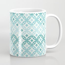 Sugar Cube | Mint Coffee Mug | Mint, Graphicdesign, Abstract, Pastel, Sweet, Batik, Shippou, Green, Geometric, Teal 
