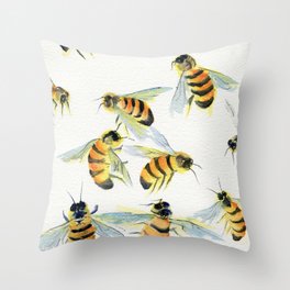 All About Bees Throw Pillow