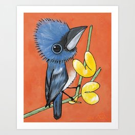 Ned the Blue Bird Art Print