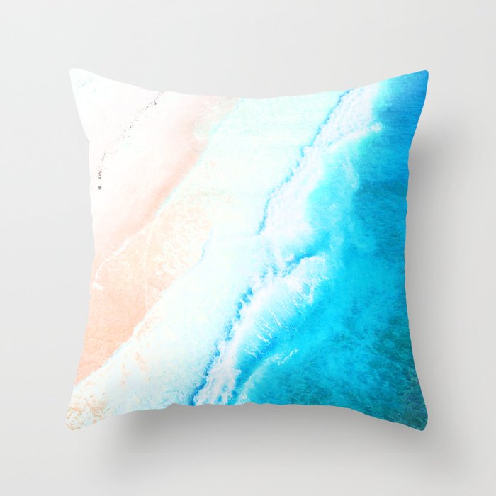 peach shoal beach impressionism texture Throw Pillow