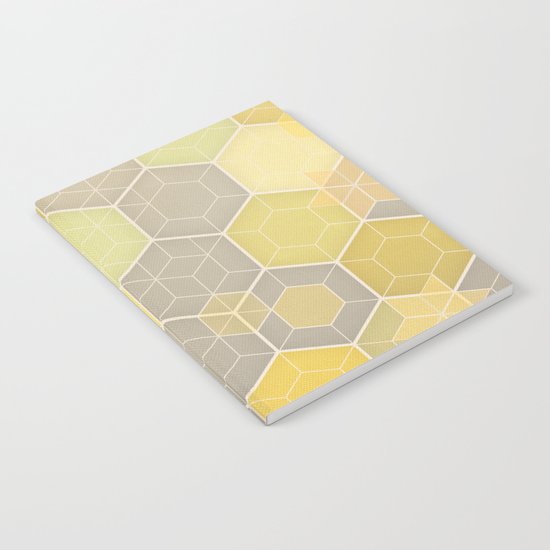 Lemon & Grey Honeycomb Notebook