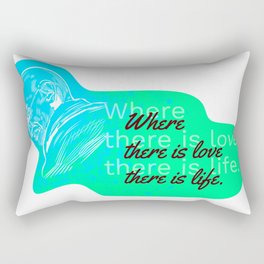 Mahatma Gandhi Quotation Where there is love there is life Rectangular Pillow