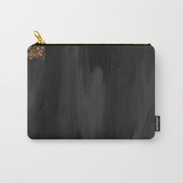 Black Paint Brushstrokes Gold Foil Abstract Texture Carry-All Pouch