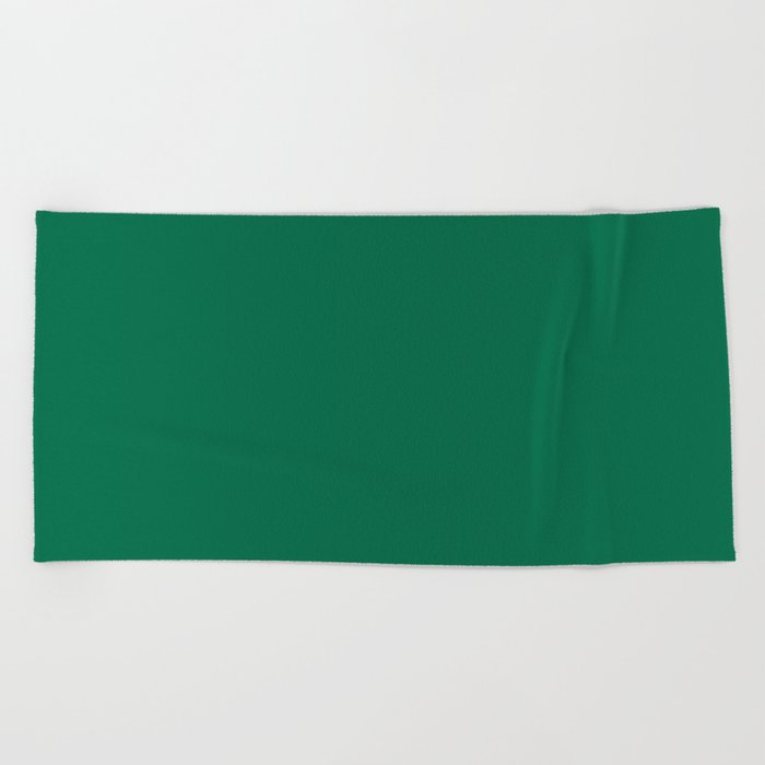 Solid Emerald Color Beach Towel