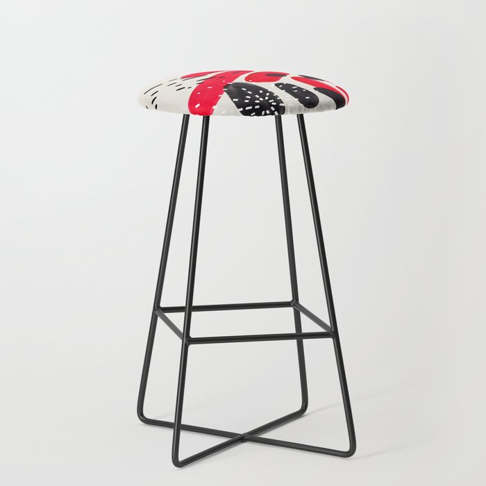 Fun Mid Century Modern Abstract Minimalist Vintage Black Red