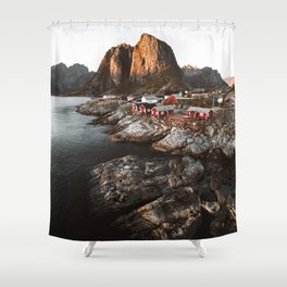 Fisherman Village, Lofoten Islands, Norway Shower Curtain