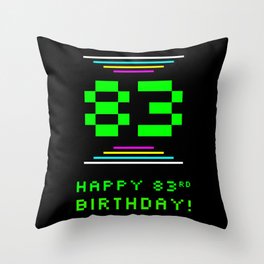 [ Thumbnail: 83rd Birthday - Nerdy Geeky Pixelated 8-Bit Computing Graphics Inspired Look Throw Pillow ]