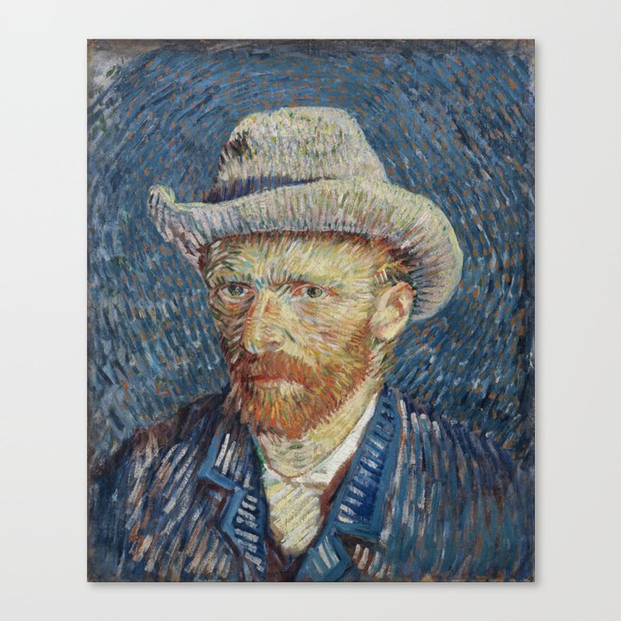 Self-Portrait with Grey Felt Hat — Vincent Van Gogh Canvas Print