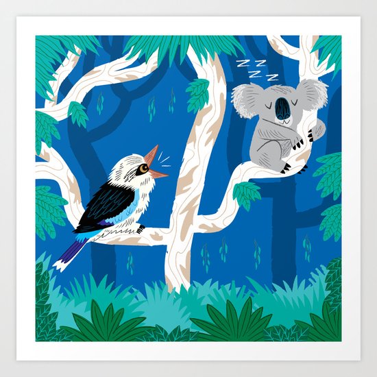The Koala and the Kookaburra (version 2) Art Print