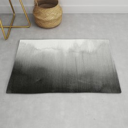 Modern Black and White Watercolor Gradient Area & Throw Rug