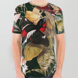 Floral and Birds XXV All Over Graphic Tee