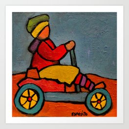 Let's Go Riding in the Car Art Print | Children, Love, Pattern, Painting 