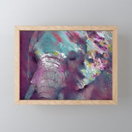 Elephant Canvas Painting, Wall Art Indian Portrait Printable Poster, Abstract Oil Artwork  Framed Mini Art Print