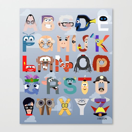 P is for Pixar (Pixar Alphabet) Canvas Print