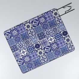 Talavera Tiles Blue Picnic Blanket