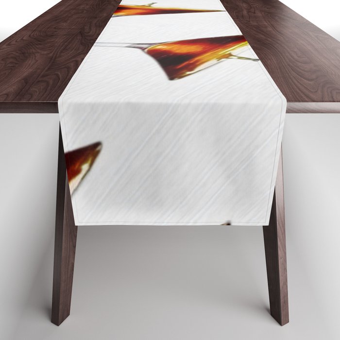 Orange mimosa cocktails and martini aperitifs alcoholic beverages mixed drinks wine glass motif on the rocks portrait painting Table Runner