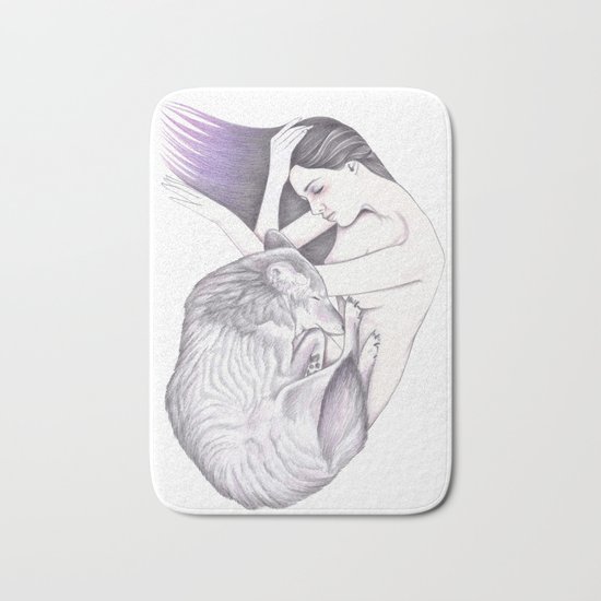 Sleeping Wolves Bath Mat