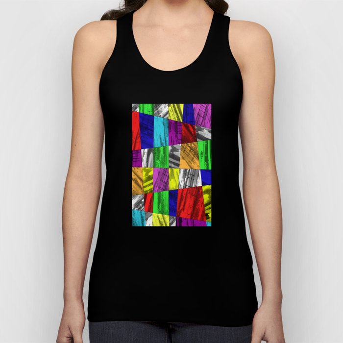 Crazy Colour Tiles - Textured, abstract pattern Tank Top