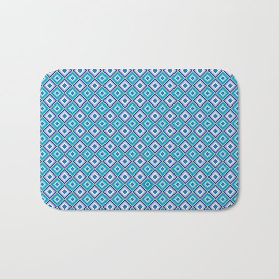 Blue Cubes - Geometric Work Bath Mat