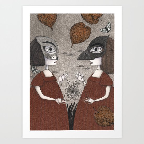 Ana and Eva (An All Hallows' Eve Tale) Art Print