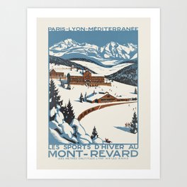 Mont Revard - Vintage ski poster, 1920s Art Print
