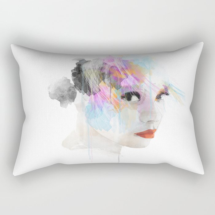 Watercolour Portrait of a girl Rectangular Pillow
