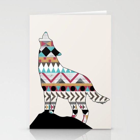 Wild Soul - Aztec Navajo Wolf Stationery Cards