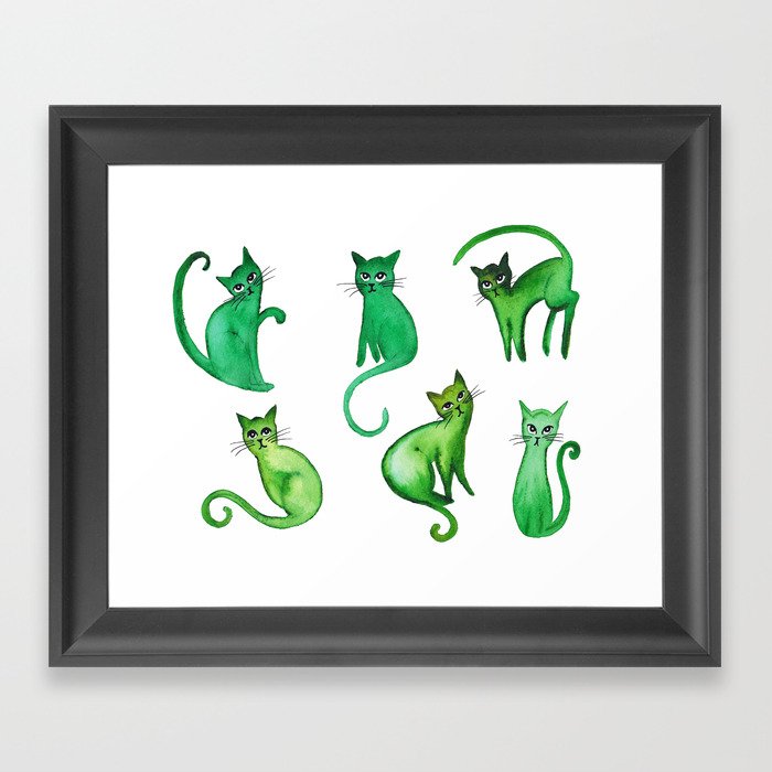Massachusetts Cat Pattern Framed Art Print