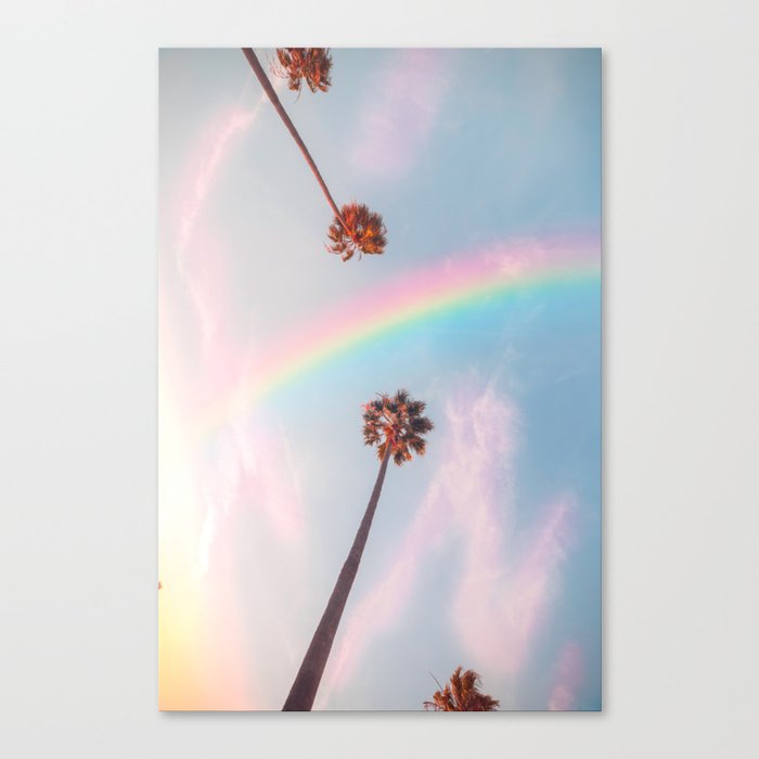 Somewhere Over the Rainbow & Palm Trees Canvas Print