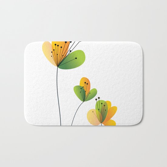 Abstract Flowers Bath Mat