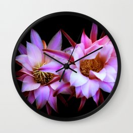 Purple cactus blossom Wall Clock