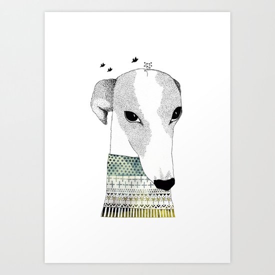 Mr. Galgo Dog Art Print
