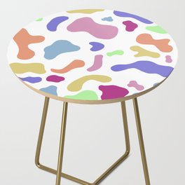 Fun Multi-Colored Abstract Blob Pattern Side Table