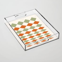 Geometric Shape Patterns 19 in Sage Orange themed Acrylic Tray