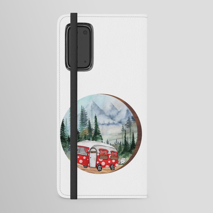 Mountain Adventure Camper Illustration Android Wallet Case