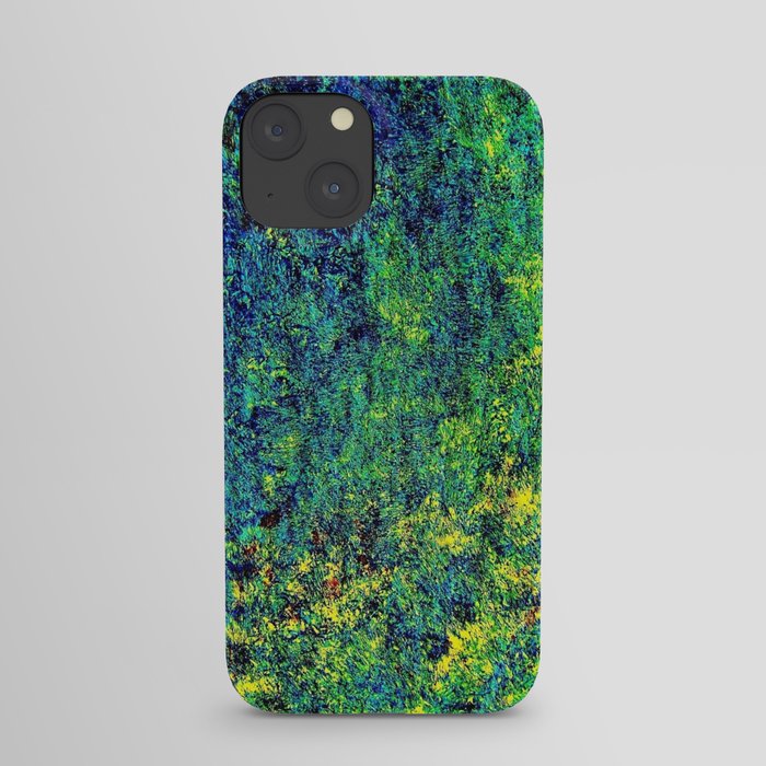 Abstract Flowers Yellow And Green iPhone Case