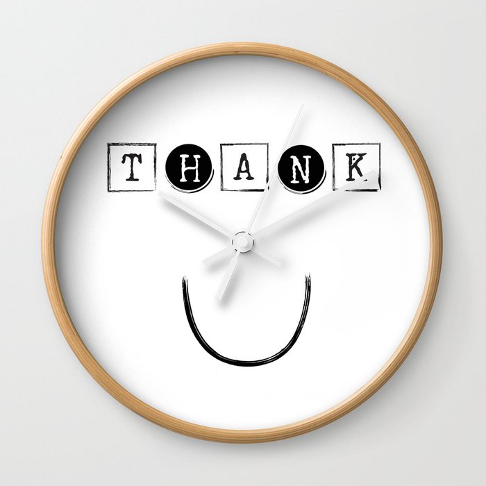 Thank You Wall Clock By Lifeisartprint Society6