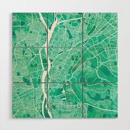 Cairo City Map of Egypt - Watercolor Wood Wall Art