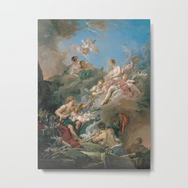 François Boucher - Venus at Vulcan's Forge Metal Print | Renaissance, Baroque, Classic, French, Painting, Eden, Forge, Allegory, History, Sky 