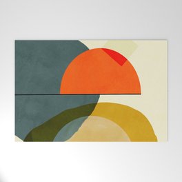 mid century geometric modern painting abstract II Welcome Mat