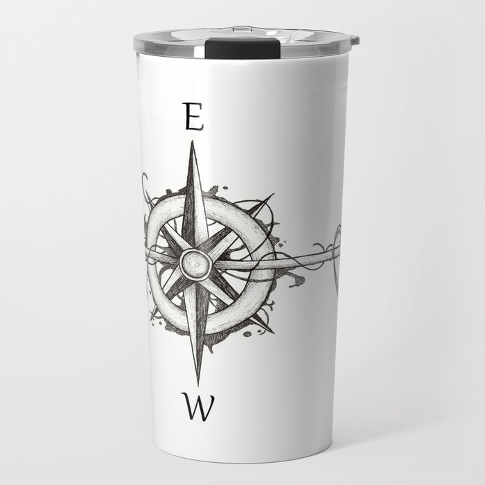 Compass with Arrow (Tattoo stule) Travel Mug