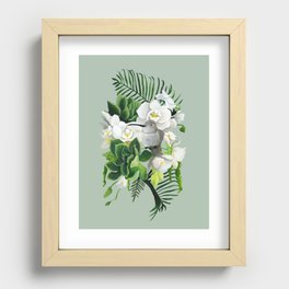 Orchid Perch - Green Recessed Framed Print