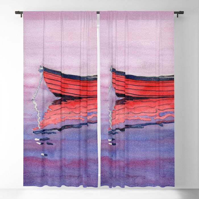 Red Dory Reflections Blackout Curtain