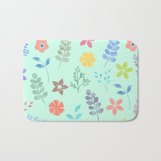 Flower Pattern VI Bath Mat