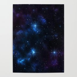 Galaxy sky space of planet earth with stars and meteors graphic design.  Poster