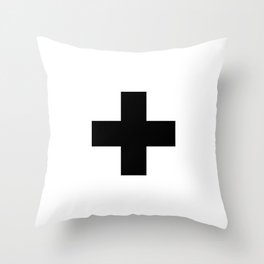 Swiss Cross white and black Swiss Design for minimalist home room wall art decor for apartment Throw Pillow