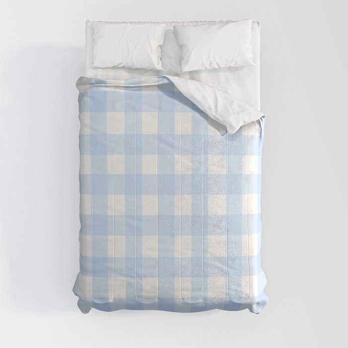 Light blue Gingham ,checkered ,buffalo ,plaid pattern Comforter