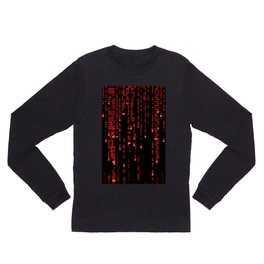 Red matrix code - binary digital Long Sleeve T Shirt