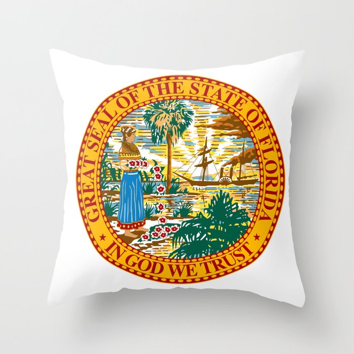 Florida State Seal Throw Pillow